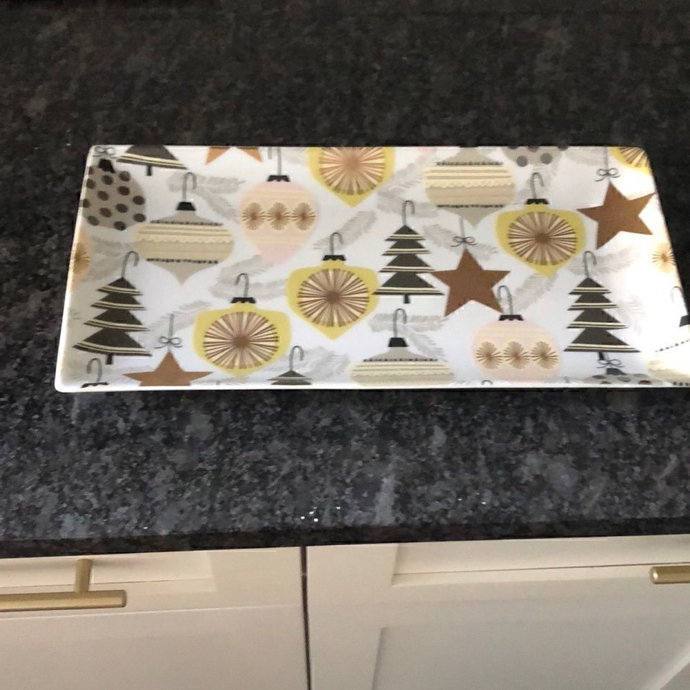 World Market Elegant Christmas ornament serving platter